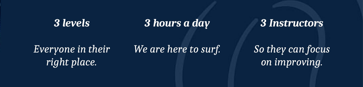 3 levels, 3 hours a day of surfing